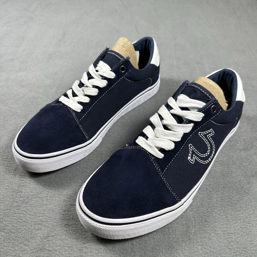 True Religion Nuno Sneakers Men's 9.5 Navy Suede Canvas Low Top